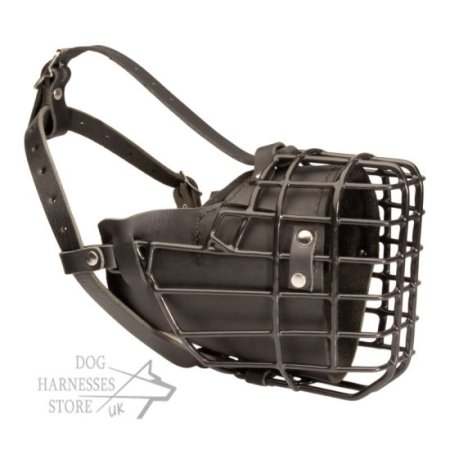German Shepherd Basket Muzzle with Rubber Coating and Leather