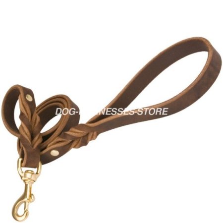 Dog Leash for French Bulldog Walking and Training of Leather